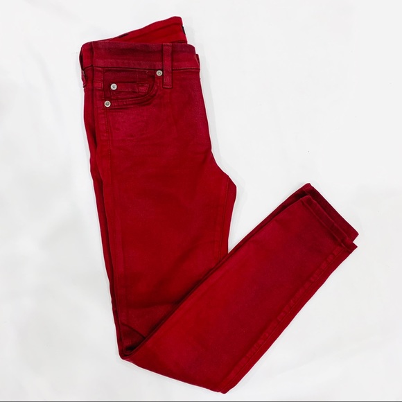 7 For All Mankind Denim - 7 For All Mankind Red Skinny Jeans Sz. 25